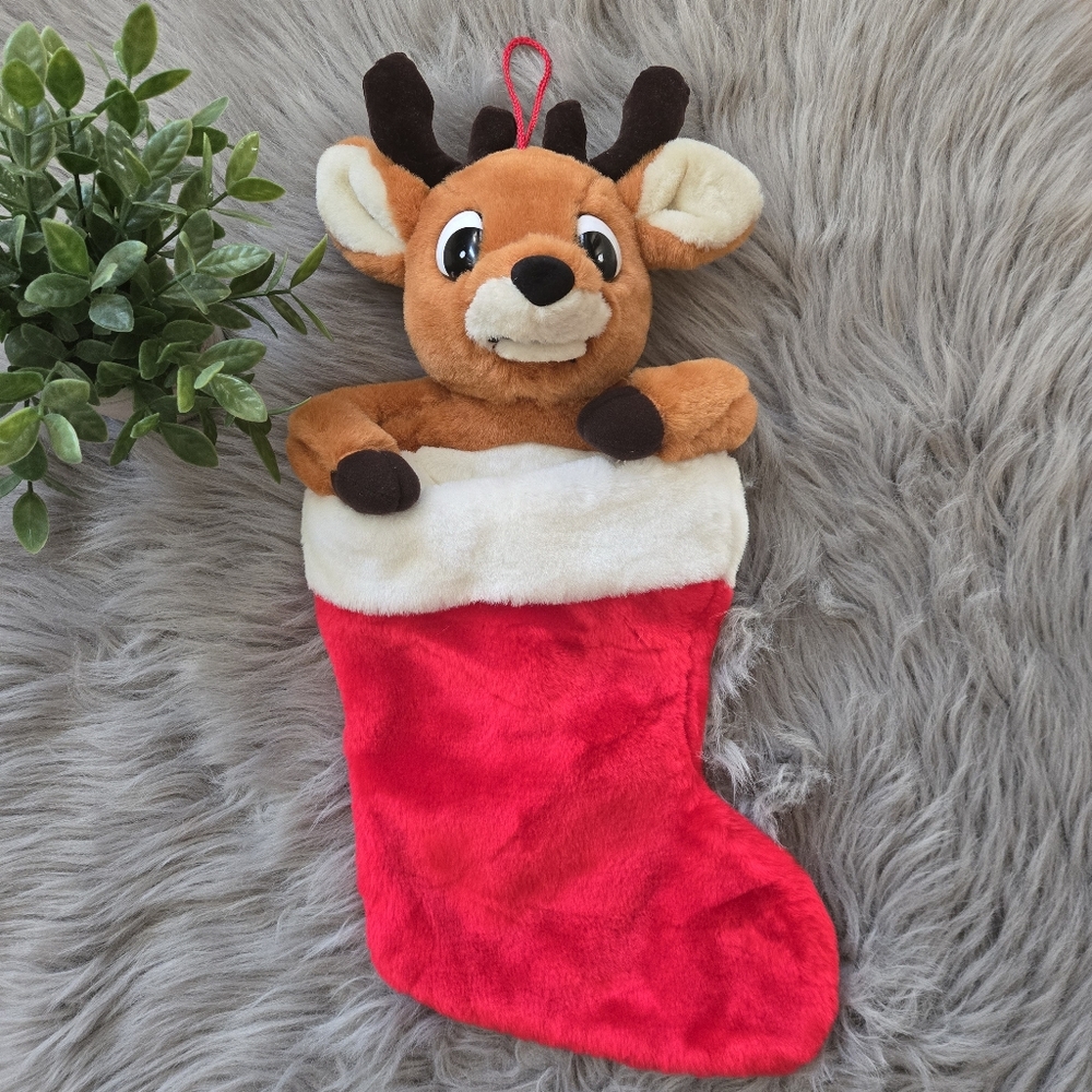 Gemmy Vintage 1999 Rudolph Reindeer Stocking - No Sound